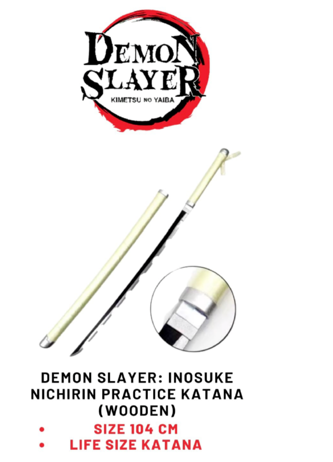 Demon Slayer Inosuke Katana Wooden Sword Toy Life Size 104CM | Anime Cosplay Replica (Copy)