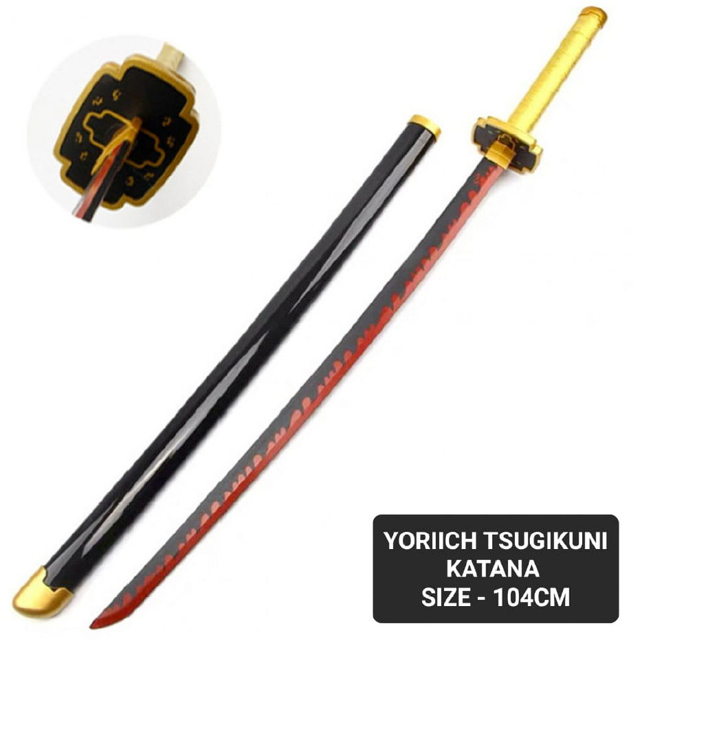 Demon Slayer Yoriichi Wooden Katana Cosplay 104 cm Life Size Replica Katana Perfect for Anime Gift Merchandise Collectibles