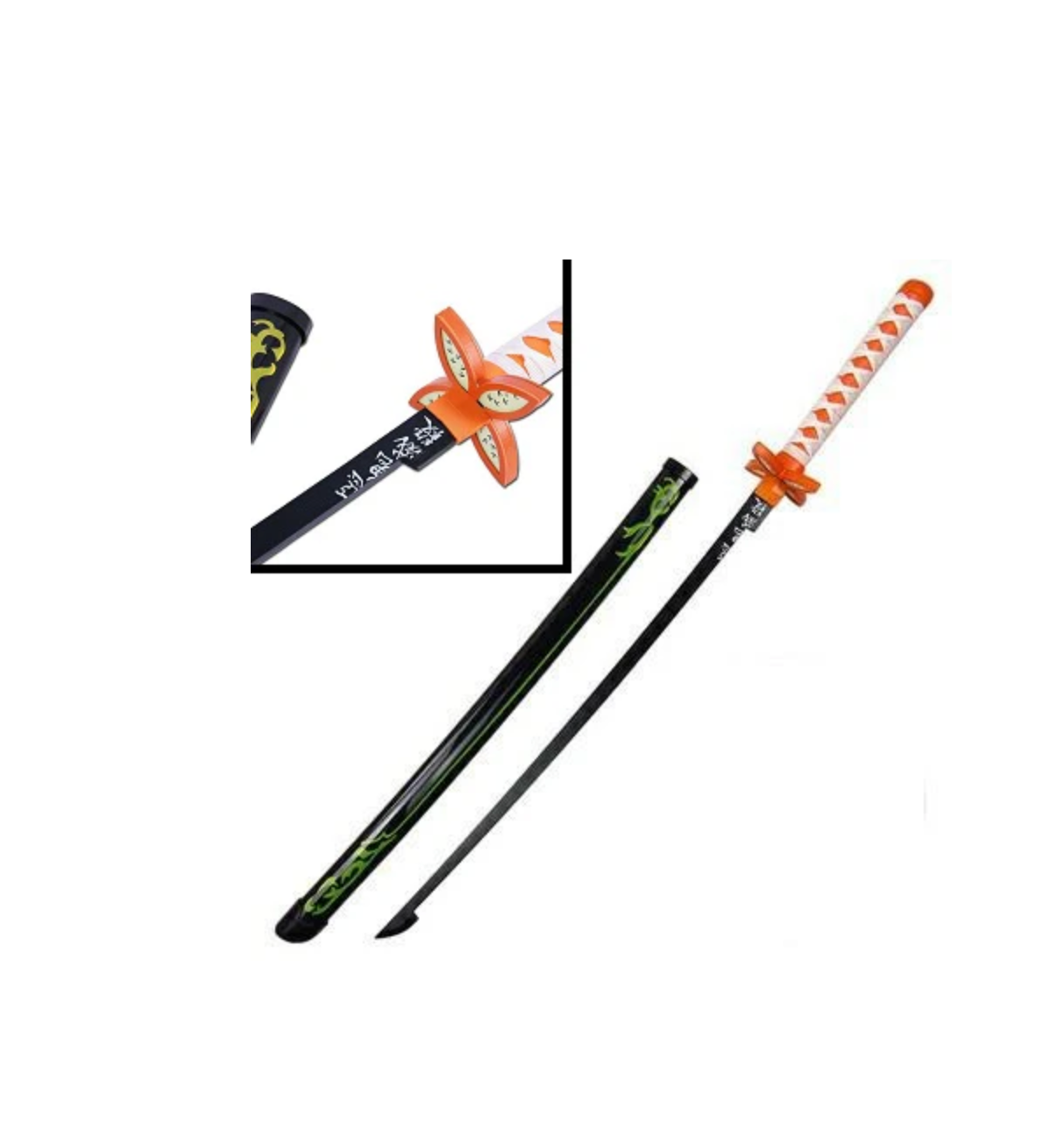 Demon Slayer Shinobu Kocho Nichirin Wooden Blade Katana for Cosplay Wooden Sword (104 Cm)