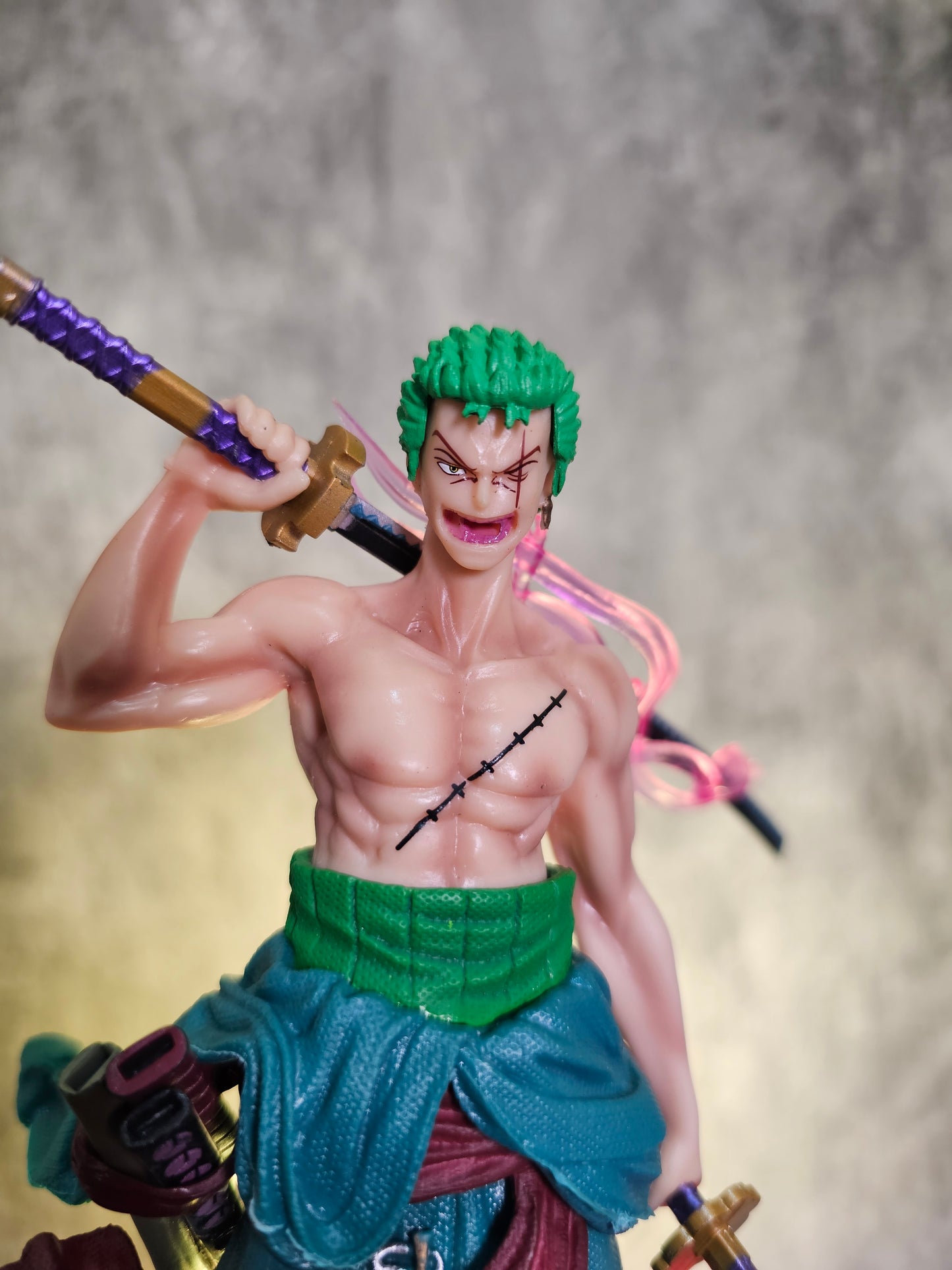 Roronoa Zoro Standing Figure with 3 Sword and Two Heads 21 CM.