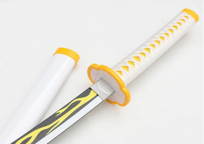 Demon Slayer Zenitsu Katana Wooden Sword Toy Life Size 104CM | Anime Cosplay Replica