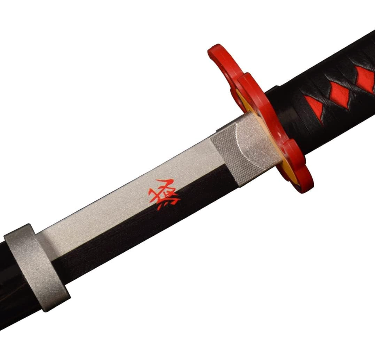 Tanjiro Kamado Wooden Sword Cosplay 104 cm Flame Nichirin Life Size Replica Katana Perfect for Anime Gift Merchandise Collectibles