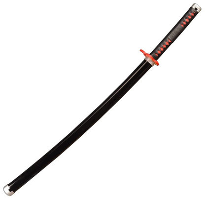 Tanjiro Kamado Wooden Sword Cosplay 104 cm Flame Nichirin Life Size Replica Katana Perfect for Anime Gift Merchandise Collectibles