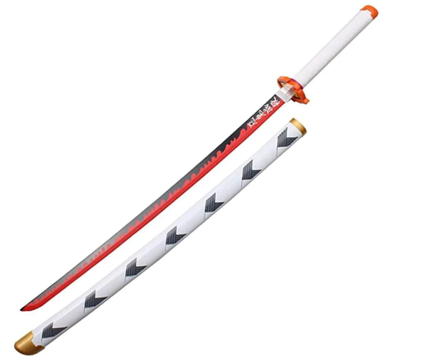 Demon Slayer Rengoku Wooden Katana Cosplay 104 cm Life Size Replica Katana Perfect for Anime Gift Merchandise Collectibles