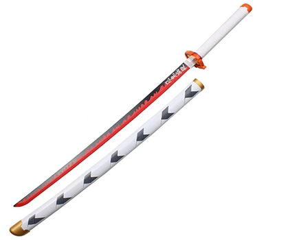 Demon Slayer Rengoku Wooden Katana Cosplay 104 cm Life Size Replica Katana Perfect for Anime Gift Merchandise Collectibles