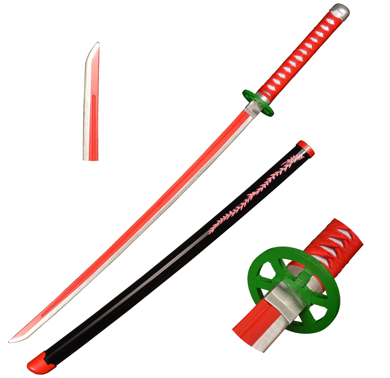 Demon Slayer Kamado Nezuko Samurai Wooden Katana Cosplay 104 cm Life Size Replica Katana Perfect for Anime Gift Merchandise Collectibles