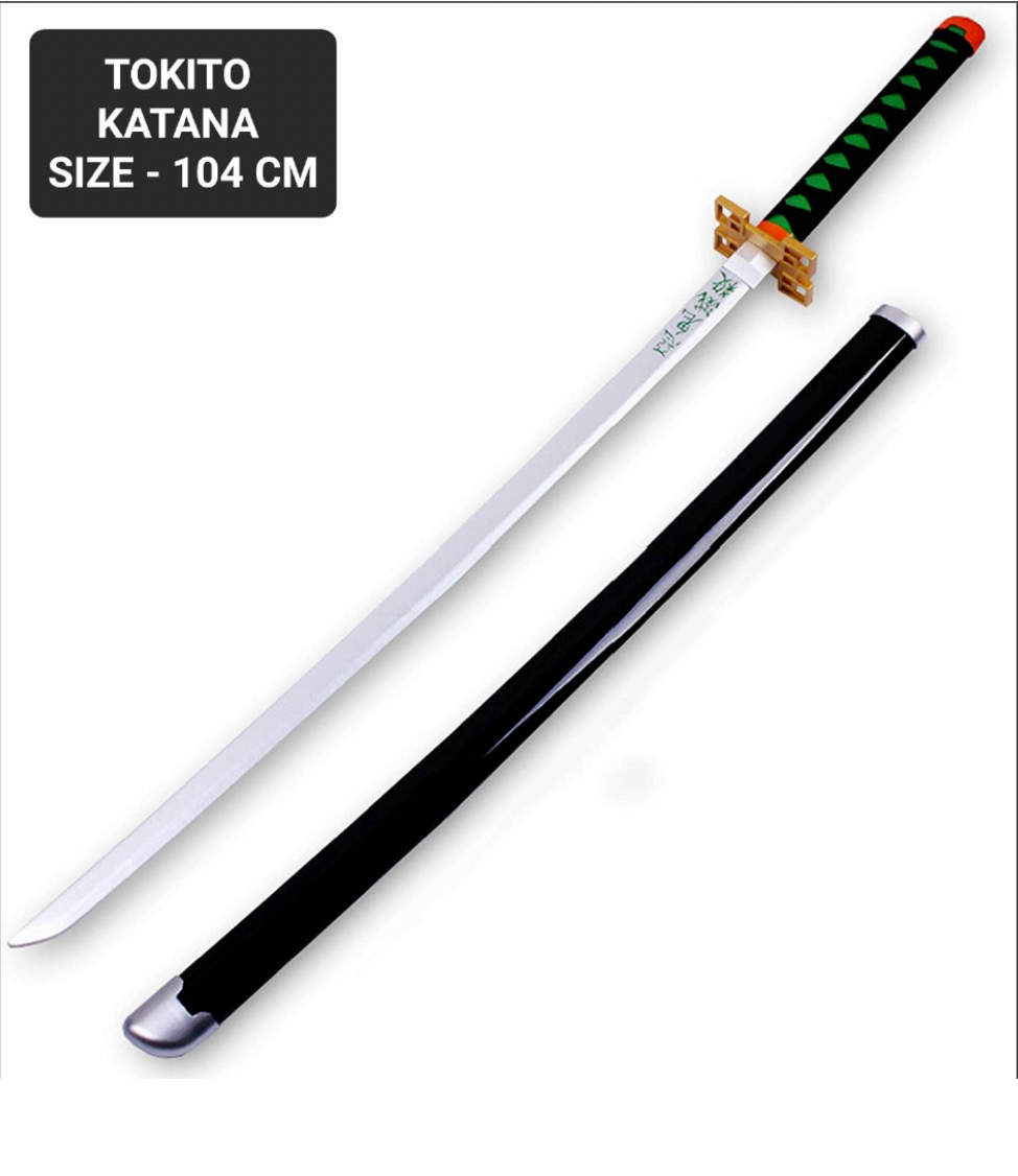 Demon Slayer Tokito Wooden Katana Cosplay 104 cm Life Size Replica Katana Perfect for Anime Gift Merchandise Collectibles
