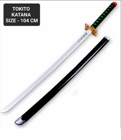 Demon Slayer Tokito Wooden Katana Cosplay 104 cm Life Size Replica Katana Perfect for Anime Gift Merchandise Collectibles
