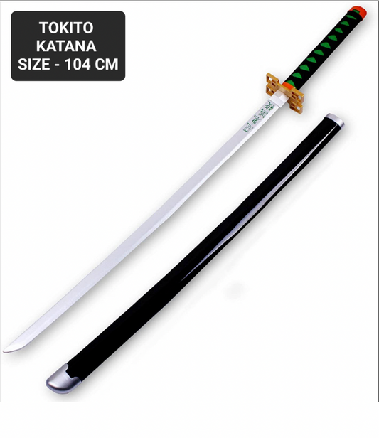 Demon Slayer Tokito Wooden Katana Cosplay 104 cm Life Size Replica Katana Perfect for Anime Gift Merchandise Collectibles