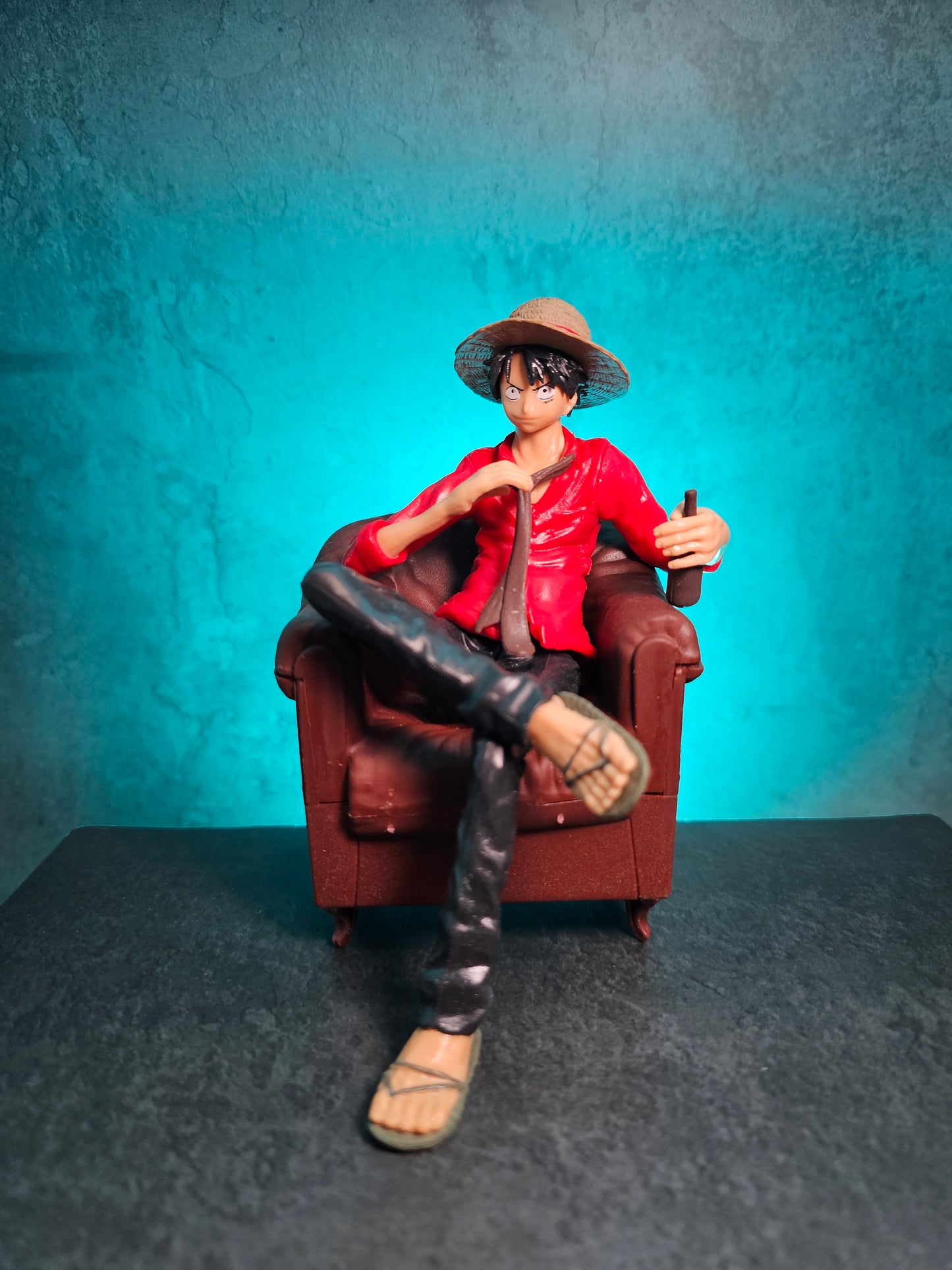 One Piece Luffy Sitting on Couch 14Cm.