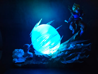 Goku and Majin Buu Fight Scene with Light Effect 21CM.