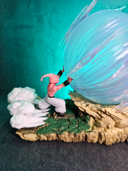 Goku and Majin Buu Fight Scene with Light Effect 21CM.