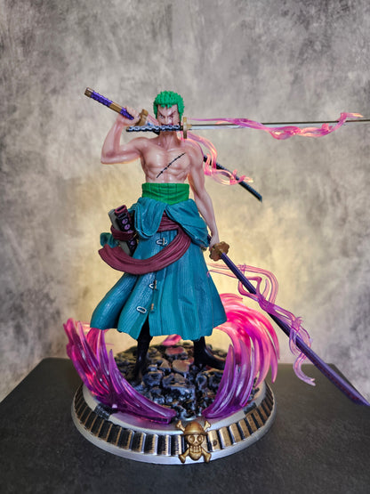 Roronoa Zoro Standing Figure with 3 Sword and Two Heads 21 CM.
