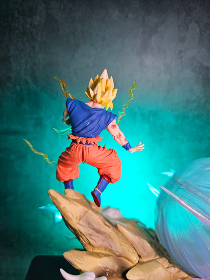 Goku and Majin Buu Fight Scene with Light Effect 21CM.