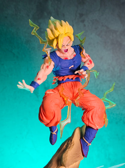 Goku and Majin Buu Fight Scene with Light Effect 21CM.