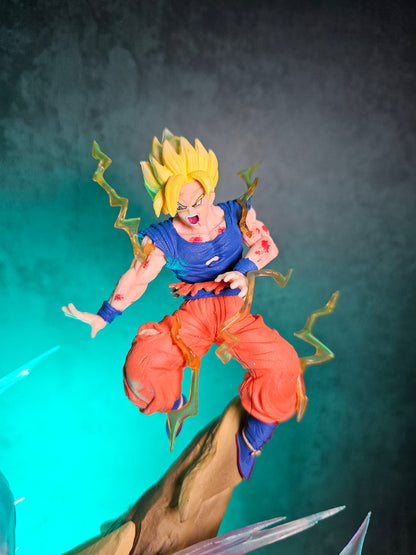 Goku and Majin Buu Fight Scene with Light Effect 21CM.